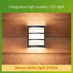 Philips Python Integrated LED Outdoor Wall Light, Warm White 10 Philips Python Integrated LED Outdoor Wall Light, Warm White -Dunelm Garden Store 30838312 alt04