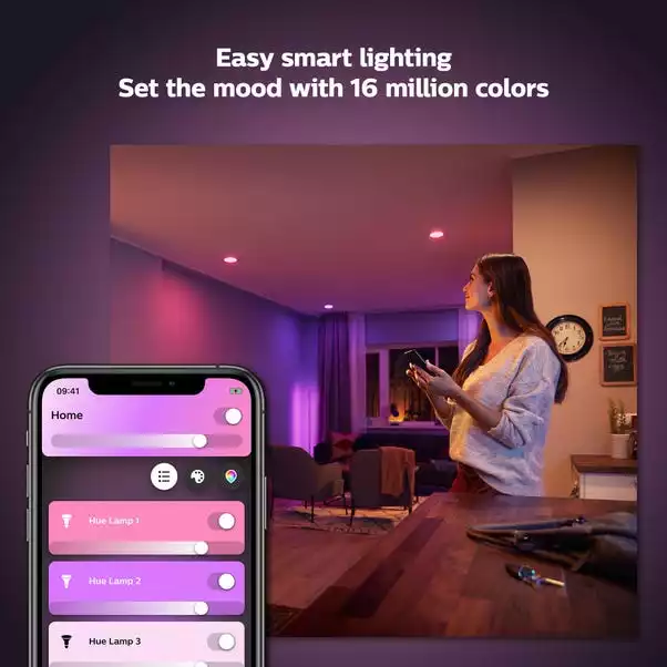 Philips HUE Smart 6.5 Watt BC LED Colour Changing GLS Bulb 2 Pack 2 Philips HUE Smart 6.5 Watt BC LED Colour Changing GLS Bulb 2 Pack - Image 2
