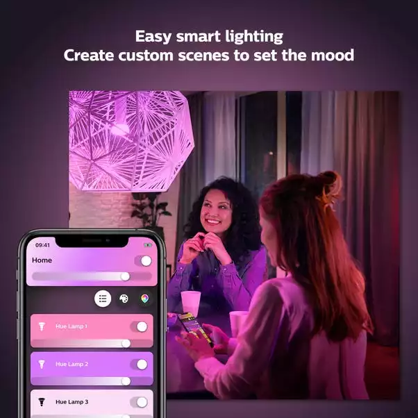 Philips HUE Smart 6.5 Watt BC LED Colour Changing GLS Bulb 2 Pack 3 Philips HUE Smart 6.5 Watt BC LED Colour Changing GLS Bulb 2 Pack - Image 3